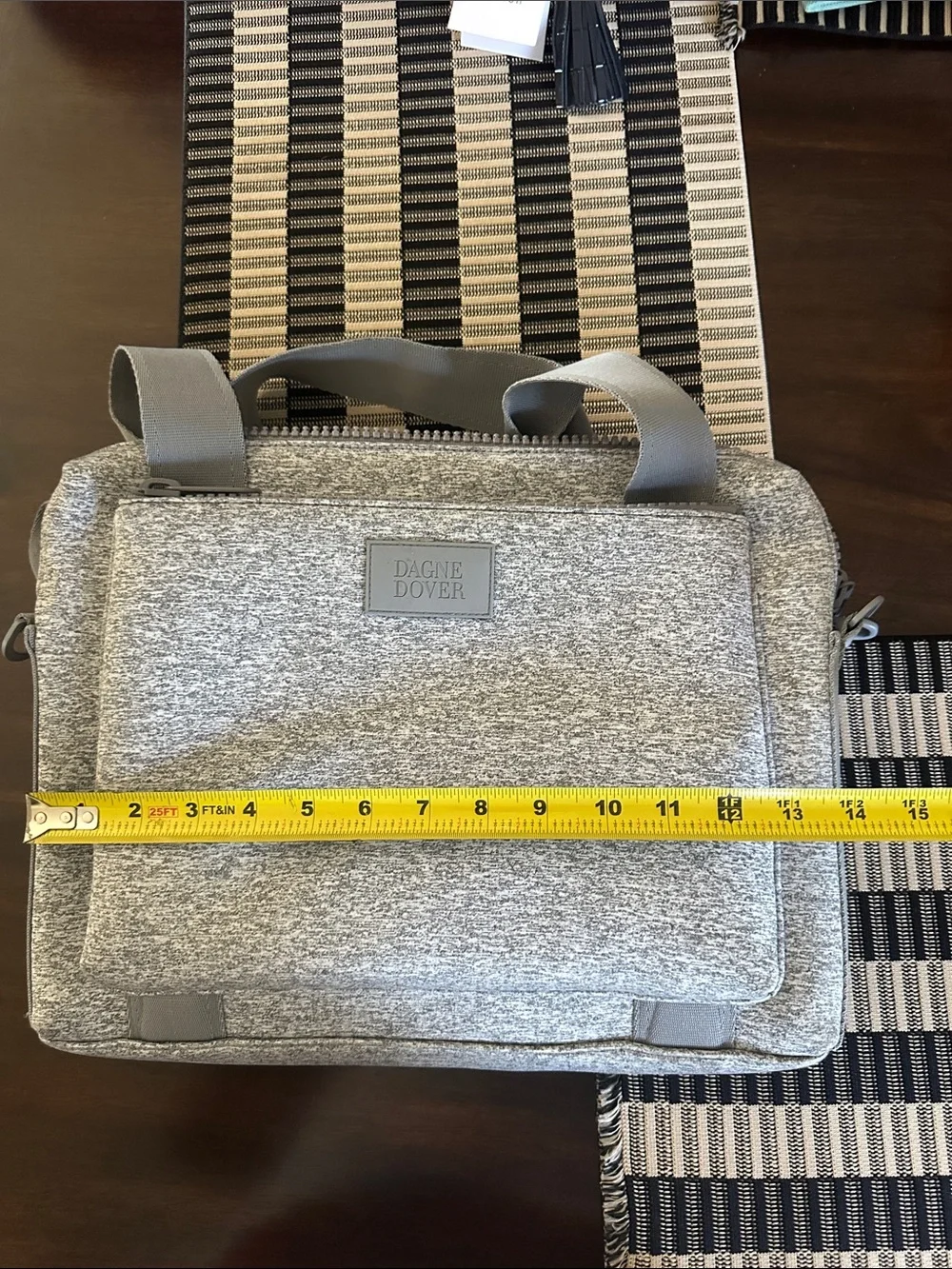 Dagne Dover Light Gray Men's Laptop Tote with Adjustable Strap